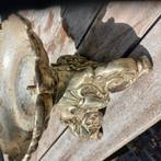 Kandelaar,Zilverkleurige patina,Vintage/Antiek., Ophalen of Verzenden