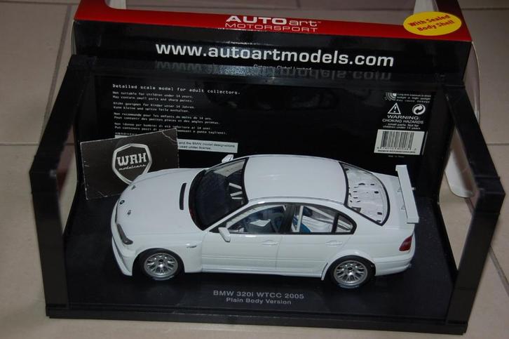 1:18 BMW 320 WTCC E46 white plain Autoart 80548 WRH, Hobby en Vrije tijd, Modelauto's | 1:18, Zo goed als nieuw, Auto, Autoart