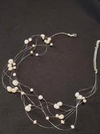 Elegante parelketting, Sieraden, Tassen en Uiterlijk, Kettingen, Overige materialen, Verstelbaar, Wit, Ophalen of Verzenden
