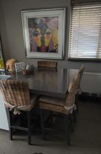 Barkrukken, lampen en pottten riet, Huis en Inrichting, Barkrukken, 60 tot 90 cm, Ophalen of Verzenden, Zo goed als nieuw, Riet