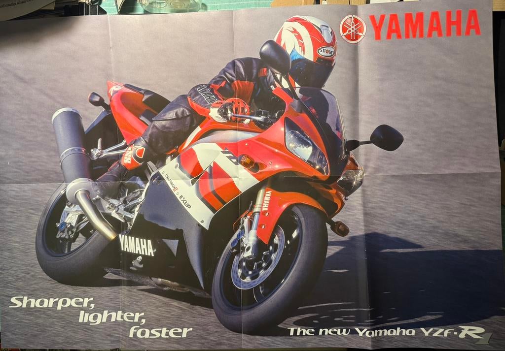 Poster Yamaha YZF-R1, Verzenden, Zo goed als nieuw, Motoren