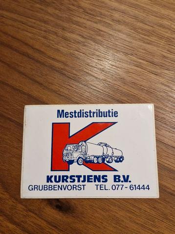 2596 Kurstjens B.V. Mestdistributie Sticker  beschikbaar voor biedingen