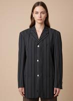 Vintage Versus Versace Pinstripe Blazer - Medusa Knopen, Ophalen of Verzenden, Zo goed als nieuw, Maat 48/50 (M), Zwart