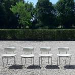 Set van 4 Meander Rudolf Wolf eetkamerstoelen jaren 60, Huis en Inrichting, Ophalen, Gebruikt, Wit, Vier