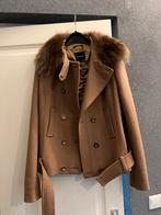 Wollen jas met bontkraag Mt. M, Kleding | Dames, Jassen | Winter, Maat 38/40 (M), Bruin, Phard, Ophalen of Verzenden
