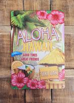 Aloha Hawaii tiki bar reclamebord van metaal wandbord deco, Tuin en Terras, Info@deconoord.nl, Deco Noord, Nieuw, Ophalen of Verzenden