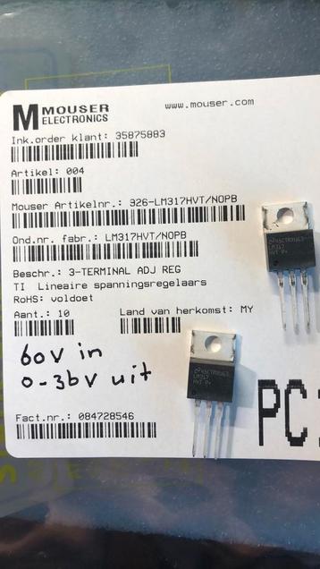 TI lm317hvt 60v in positieve spanning regelaar beschikbaar voor biedingen