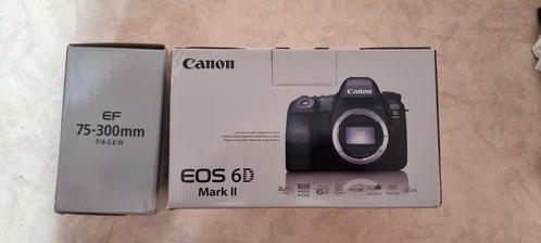 Canon EOS 6D mark II (2) + 75-300 lens, nieuw, Audio, Tv en Foto, Fotocamera's Digitaal, Nieuw, Spiegelreflex, Canon, Geen optische zoom