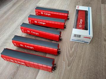 Marklïn HO 48012 6 schuifwand wagons DB CARGO Hbbins beschikbaar voor biedingen