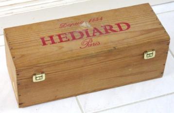 Vintage houten doos kist Frans luxe voedingsmerk Hediard beschikbaar voor biedingen