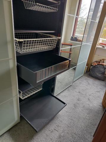 IKEA PAX DUBBELE KLEDINGKAST MEHAMN/AULI GLAS/SPIEGEL - afbeelding 6