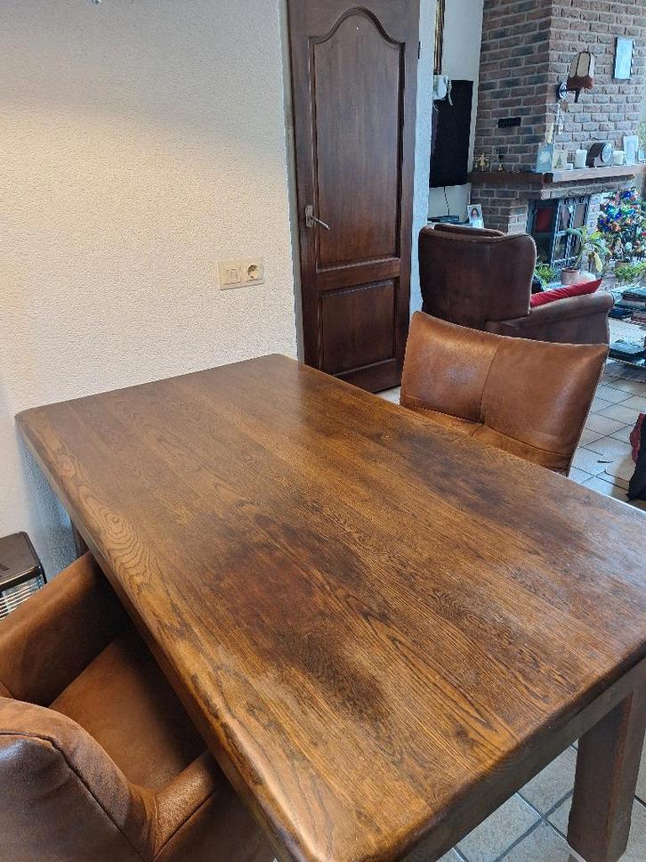 Massief eikenhouten eettafel 4-6 personen, Huis en Inrichting, Tafels | Eettafels, Gebruikt, 50 tot 100 cm, 100 tot 150 cm, Vier personen
