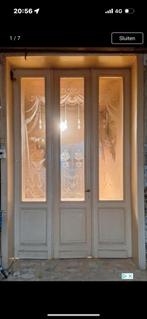Prachtset antieke ensuitedeuren met geetst glas, Doe-het-zelf en Verbouw, Deuren en Horren, Jurgen.hoogenboezem@gmail.com, Binnendeur