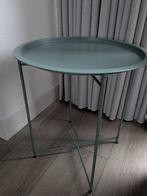 Bijzettafel, Huis en Inrichting, Tafels | Bijzettafels, Minder dan 55 cm, Metaal of Aluminium, Rond, Zo goed als nieuw