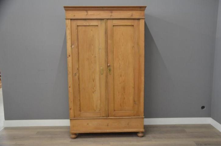 Vintage Grenen Tweedeurskast(Deelbaar), Huis en Inrichting, Kasten | Overige, Ophalen of Verzenden