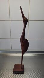 Vintage Houten Reiger Beeld, Ophalen of Verzenden