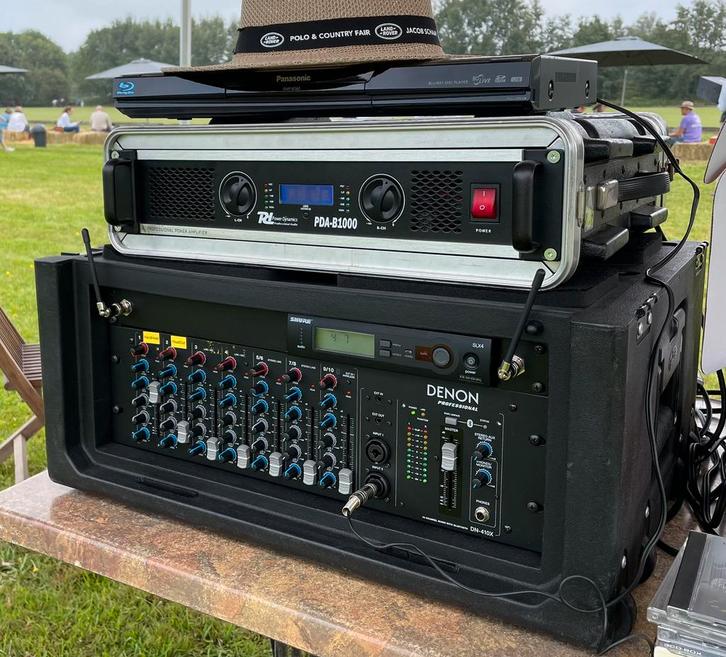 Denon DN-410XB /JBL JRX /Shure SLX4-SM58A/eindversterker set, Muziek en Instrumenten, Mengpanelen, Gebruikt, 5 tot 10 kanalen