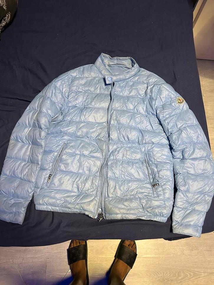 Moncler Jas - Stijlvol en Warm, Kleding | Heren, Jassen | Zomer, Gedragen, Maat 56/58 (XL), Blauw, Ophalen of Verzenden