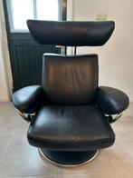 Twee lederen draai-fauteuils  Stressless Jazz, Huis en Inrichting, Fauteuils, Ophalen, Gebruikt, 75 tot 100 cm, Metaal