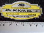 folie sticker mechanisatiebedrijf Joh. Bosgra hardegarijp, Ophalen of Verzenden, Zo goed als nieuw, Bedrijf of Vereniging