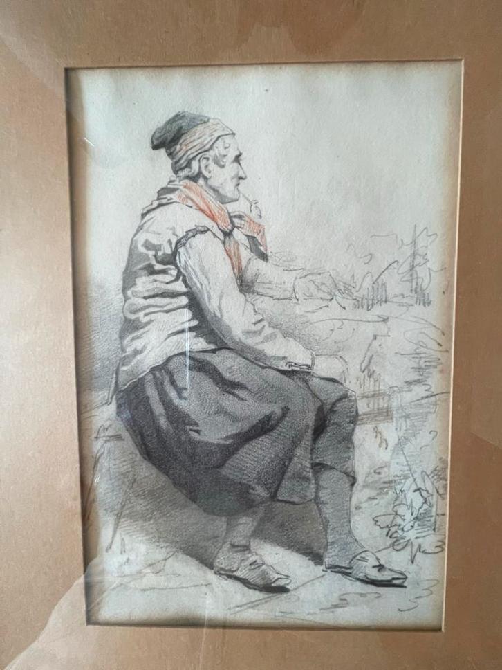 Aquarel van L. Lingeman, getaxeerd kunstwerk., Antiek en Kunst, Kunst | Tekeningen en Foto's, Ophalen of Verzenden