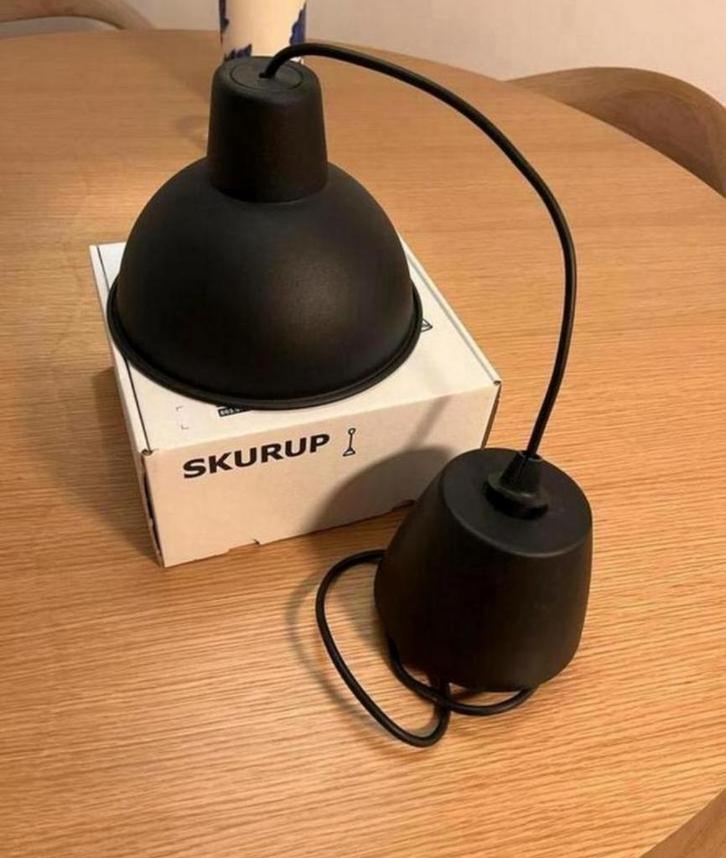 Ikea Skurup hanglamp zwart 19cm - nette staat, Huis en Inrichting, Lampen | Hanglampen, Zo goed als nieuw, Minder dan 50 cm, Ophalen of Verzenden