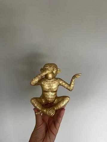 Gouden decoratie aapje – speels en stijlvol accentstuk beschikbaar voor biedingen