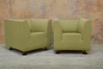 ZGAN groene stoffen Gelderland 4800 design fauteuils 2stuks!, Design, Metaal, 75 tot 100 cm, Zo goed als nieuw
