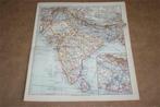 Originele oude kaart India Kasjmir enz. - circa 1895 !!, Boeken, Atlassen en Landkaarten, Gelezen, Ophalen of Verzenden