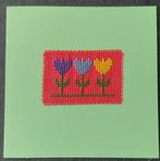kaart met geborduurde tulpen (1830), Hobby en Vrije tijd, Kaarten | Zelfgemaakt, Ophalen of Verzenden, Nieuw, Natuur