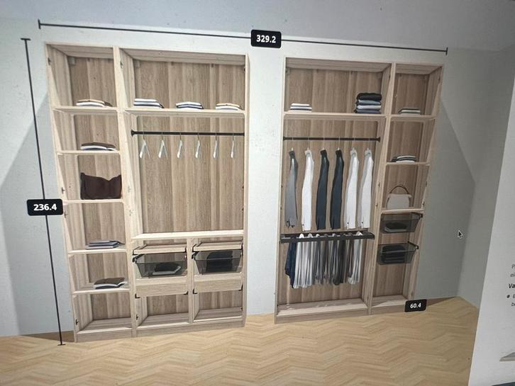 Pax kledingkast gelazuurd eikenhout als nieuw 236 x 58 ikea, Huis en Inrichting, Kasten | Kledingkasten, Zo goed als nieuw, 200 cm of meer