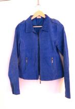 Blauw suede jasje met rits, Maat 38/40 (M), Blauw, Casual Clothing, Ophalen of Verzenden