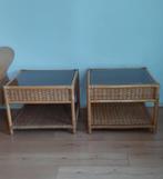 2x Rotan salontafel 60x60x40, Ophalen, Gebruikt, 50 tot 100 cm, Rond
