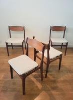 Set van 4 vintage Deense stoelen van Findahl Møbelfabrik 196, Huis en Inrichting, Ophalen, Hout, Bruin, Vier