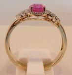 Gouden designer ring met Saffier, maat 20 en 21, 20 of groter, Verzenden, Nieuw, Roze