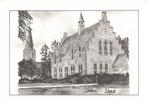 Sleen, gemeentehuis aan de Brink - tekening - ongelopen, Verzamelen, Ansichtkaarten | Nederland, Ophalen of Verzenden, Voor 1920