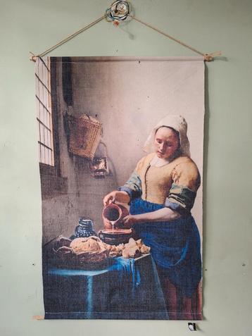 Johannes Vermeer - Het Melkmeisje Wandkleed beschikbaar voor biedingen