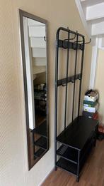 Ikea Pinnig Kapstok met Bank Zwart, Huis en Inrichting, Ophalen, Zo goed als nieuw, Metaal, Staande kapstok