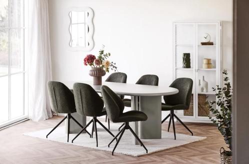 Japandi Eettafel NAGANO 220CM MDF Deens Ovaal, Huis en Inrichting, Tafels | Eettafels, Nieuw, 50 tot 100 cm, 200 cm of meer, Vijf personen of meer
