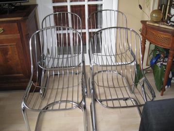 Vintage / 4 Italiaanse draadstoelen 70er jaren / Retro beschikbaar voor biedingen