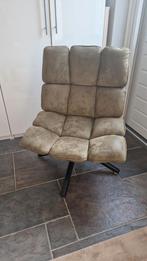 Groene fauteuil met zwarte kruispoot, Huis en Inrichting, Fauteuils, Ophalen of Verzenden