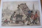 Anton Pieck prent van Middelburg in de 19e eeuw, 1980 tot heden, Ophalen of Verzenden, Zo goed als nieuw, Prent