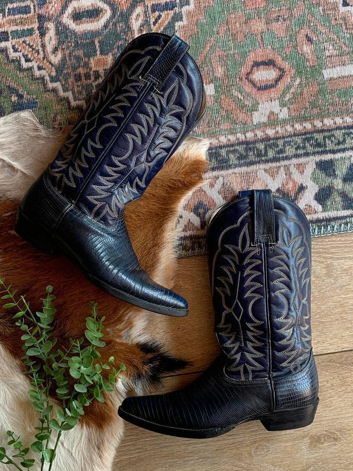San Diego cowboylaarzen 38 western boots bohemian laarzen, Kleding | Dames, Schoenen, Zo goed als nieuw, Hoge laarzen, Blauw, Ophalen of Verzenden