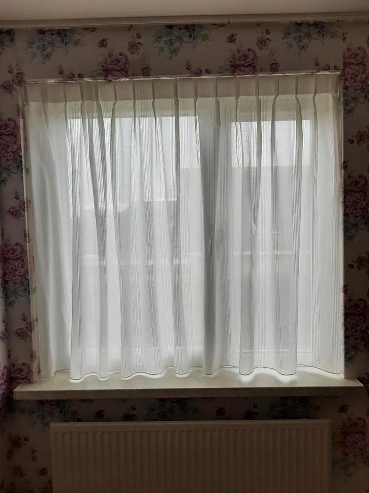 Vitrage 3 x h. 128 x l. 158, Huis en Inrichting, Stoffering | Gordijnen en Lamellen, Zo goed als nieuw, 200 cm of meer, Wit, Ophalen of Verzenden