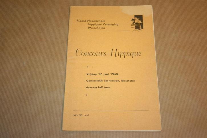 Programmaboekje Concours Hippique Winschoten 1960, Boeken, Geschiedenis | Stad en Regio, Gelezen, Ophalen of Verzenden