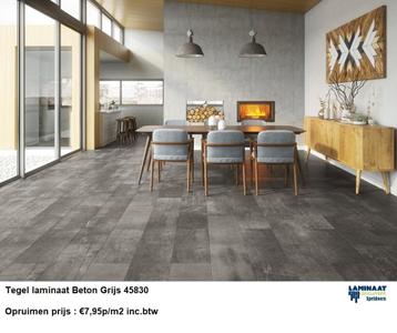 Tegel Laminaat Beton Grijs 45380 Easy click €7,95p/m2 beschikbaar voor biedingen