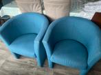 2 blauwe stoeltjes van stof, Huis en Inrichting, Stof, Zo goed als nieuw, Ophalen