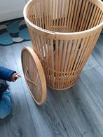 Houten wasmand, Huis en Inrichting, Ophalen, Gebruikt, Hout, Met deksel