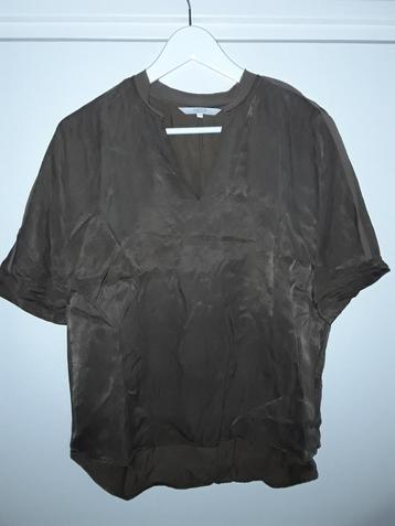 Yaya Donkerbruine Blouse/Top Met V-hals Maat 38 beschikbaar voor biedingen