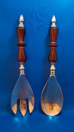 Vintage slabestek slacouvert, lepel en vork. Bijzonder! 3A20, Antiek en Kunst, Ophalen of Verzenden